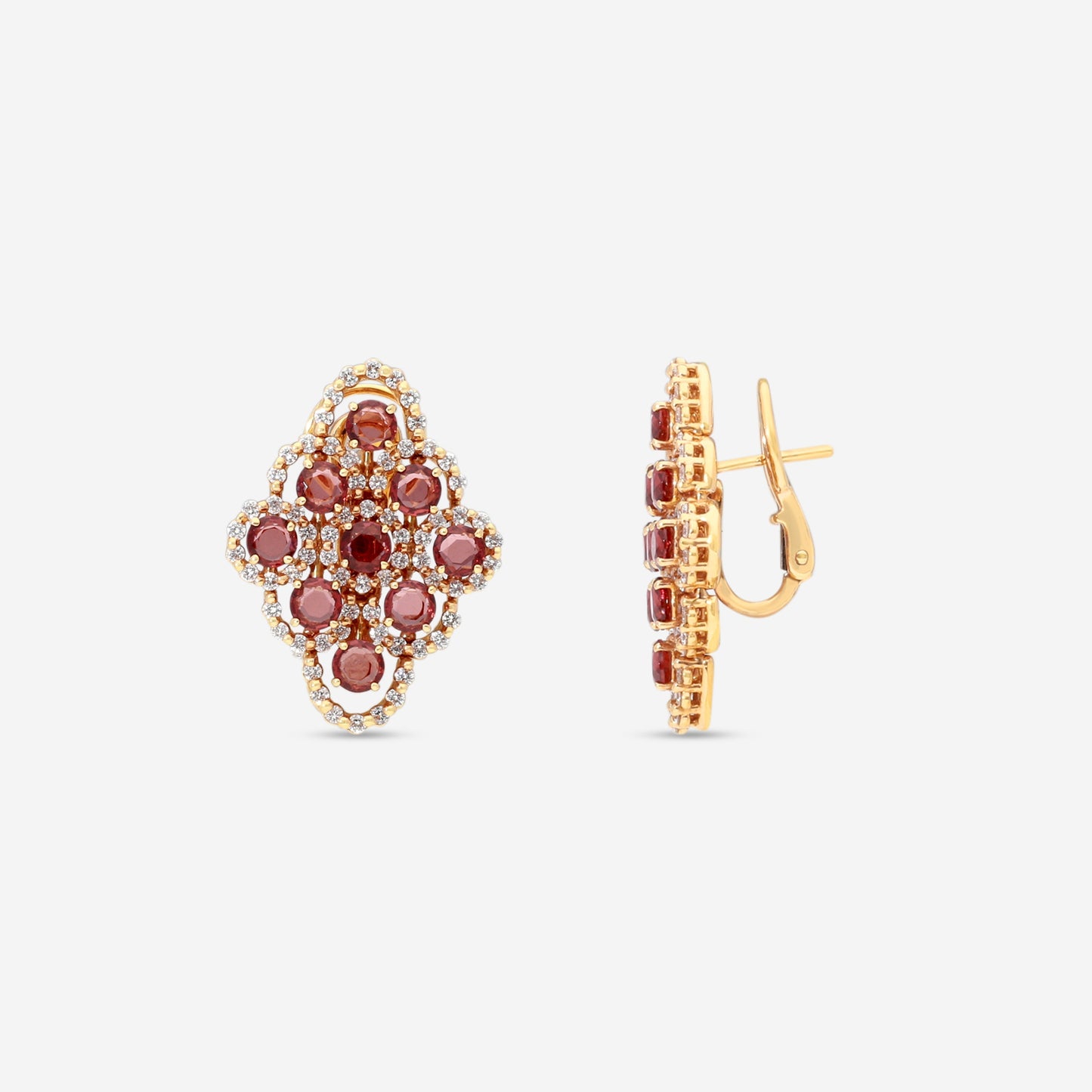Damiani 18K Rose Gold Diamond & Granate Earrings 20028325