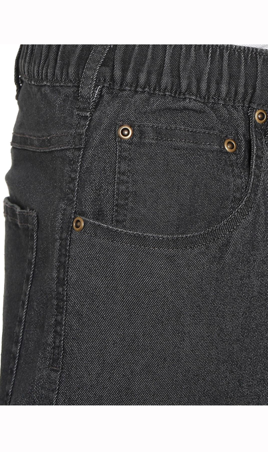 Pantalones vaqueros de mezclilla y sarga informales de hombre con cintura elástica sin cierre