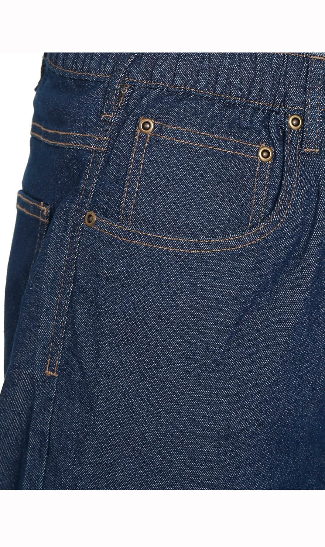 Pantalones vaqueros de mezclilla y sarga informales de hombre con cintura elástica sin cierre