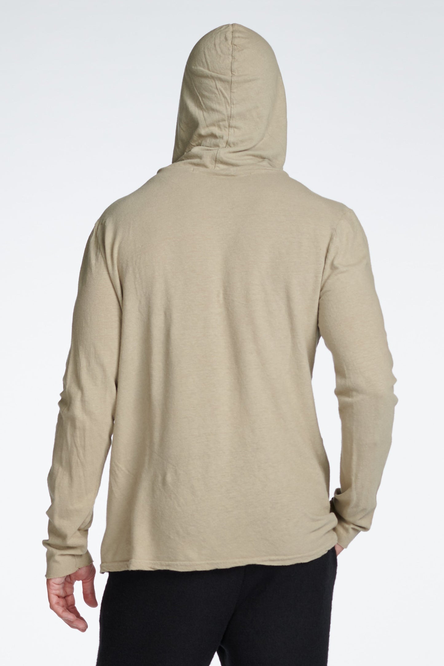 Sudadera con Capucha de Manga Larga de Lino para Hombre