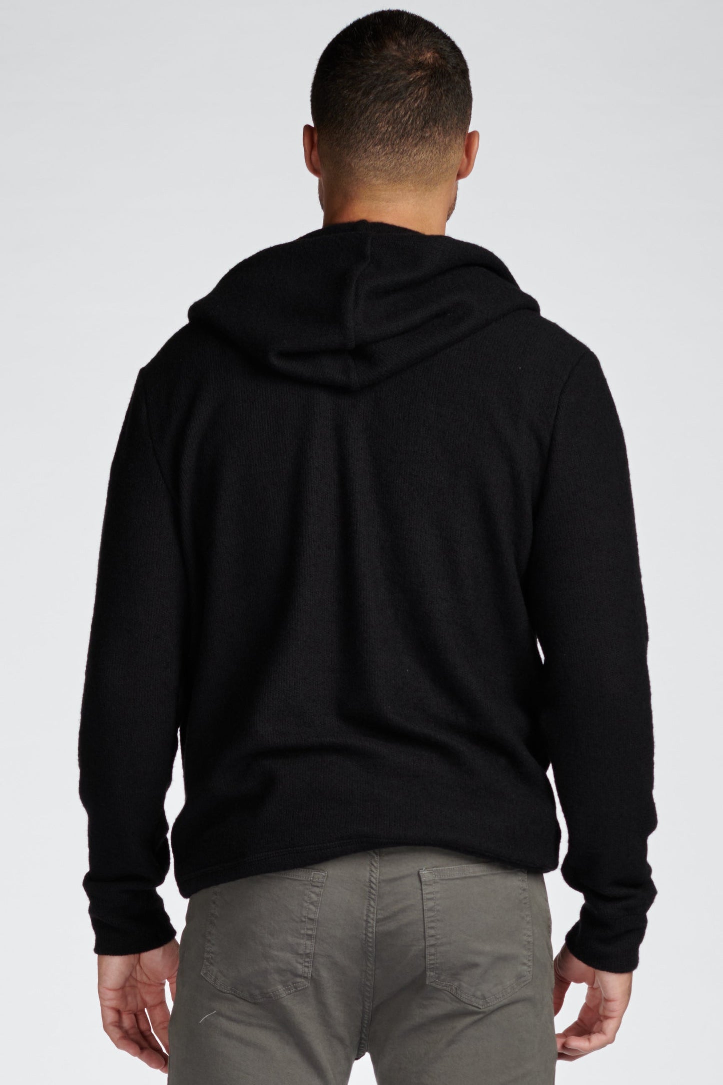 Sudadera con capucha de hombre de punto suave melange con cremallera frontal