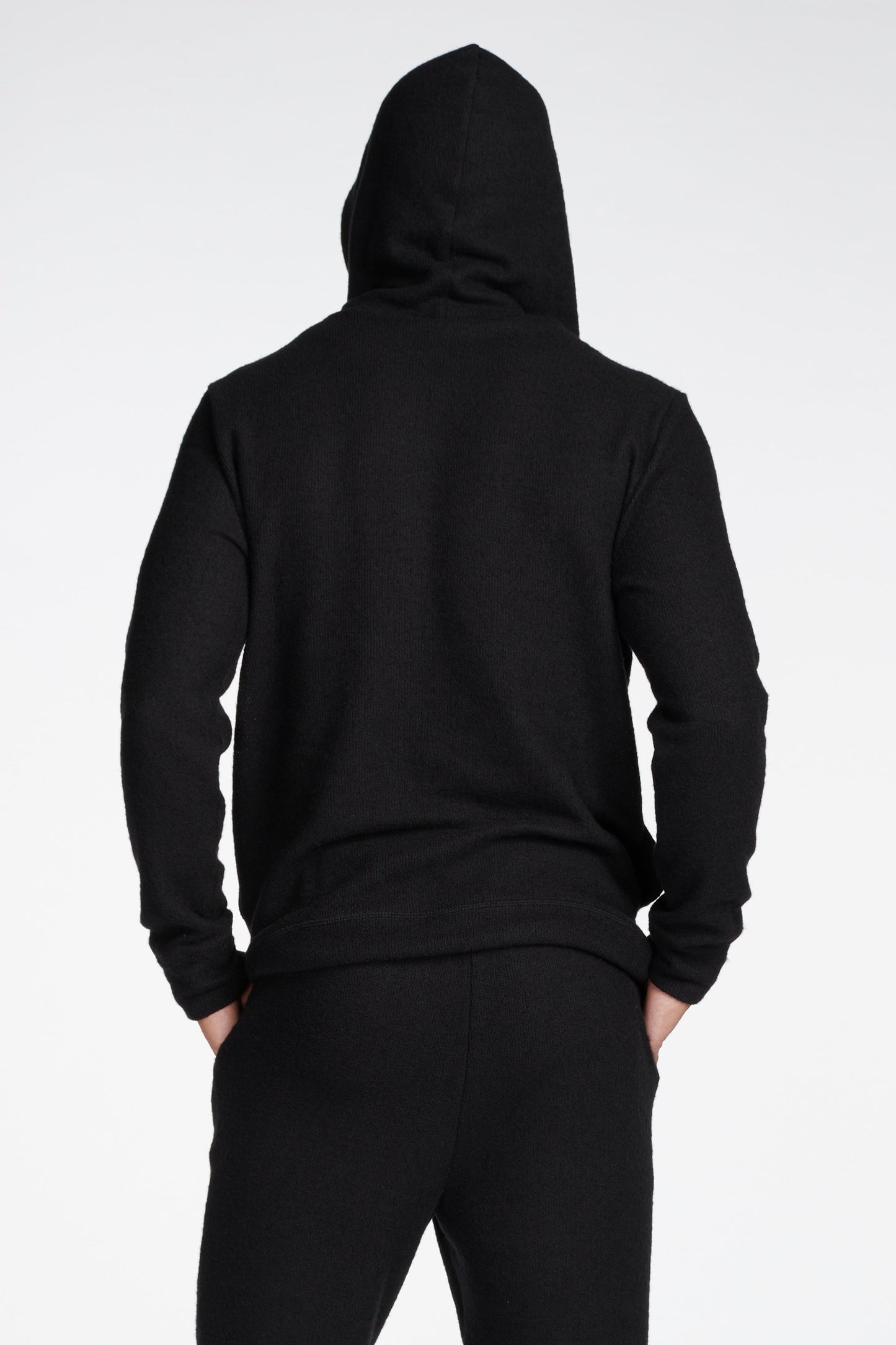 Sudadera con capucha de punto suave jaspeado para hombre