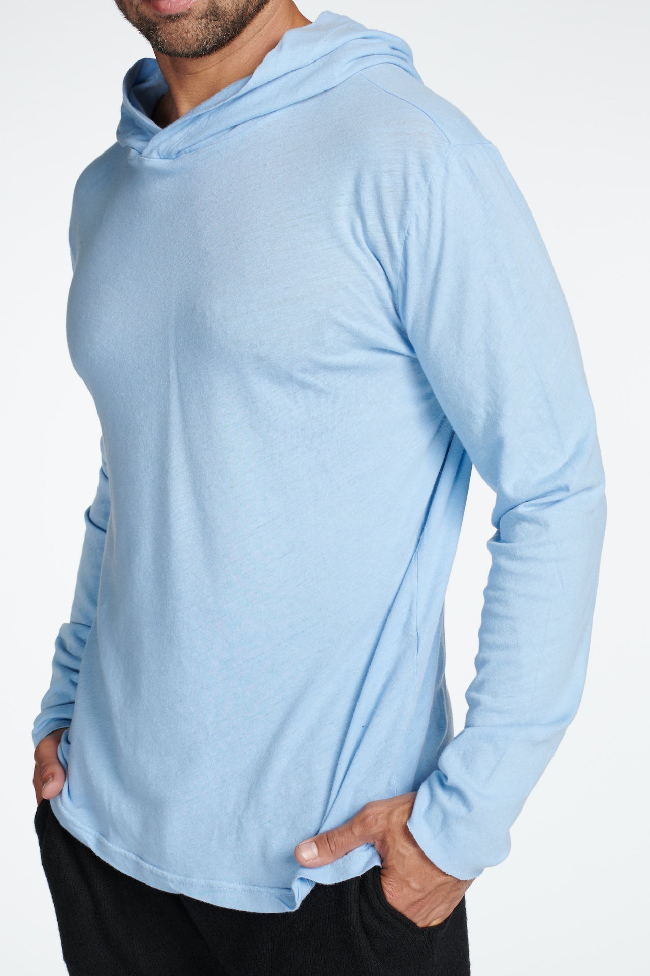 Sudadera con Capucha de Manga Larga de Lino para Hombre