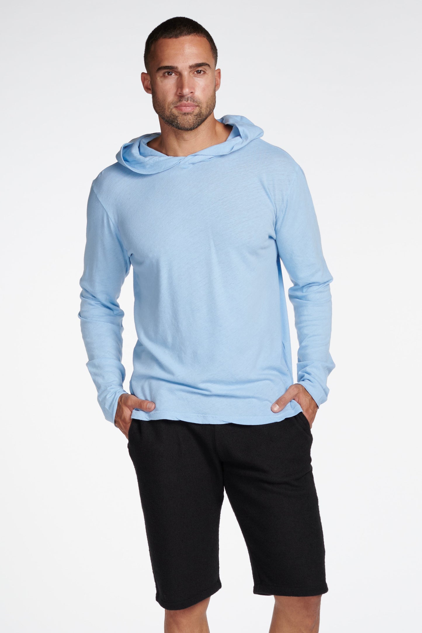 Sudadera con Capucha de Manga Larga de Lino para Hombre