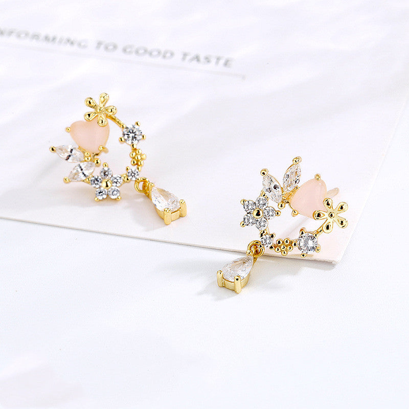 Ladies s925 silver wreath earrings