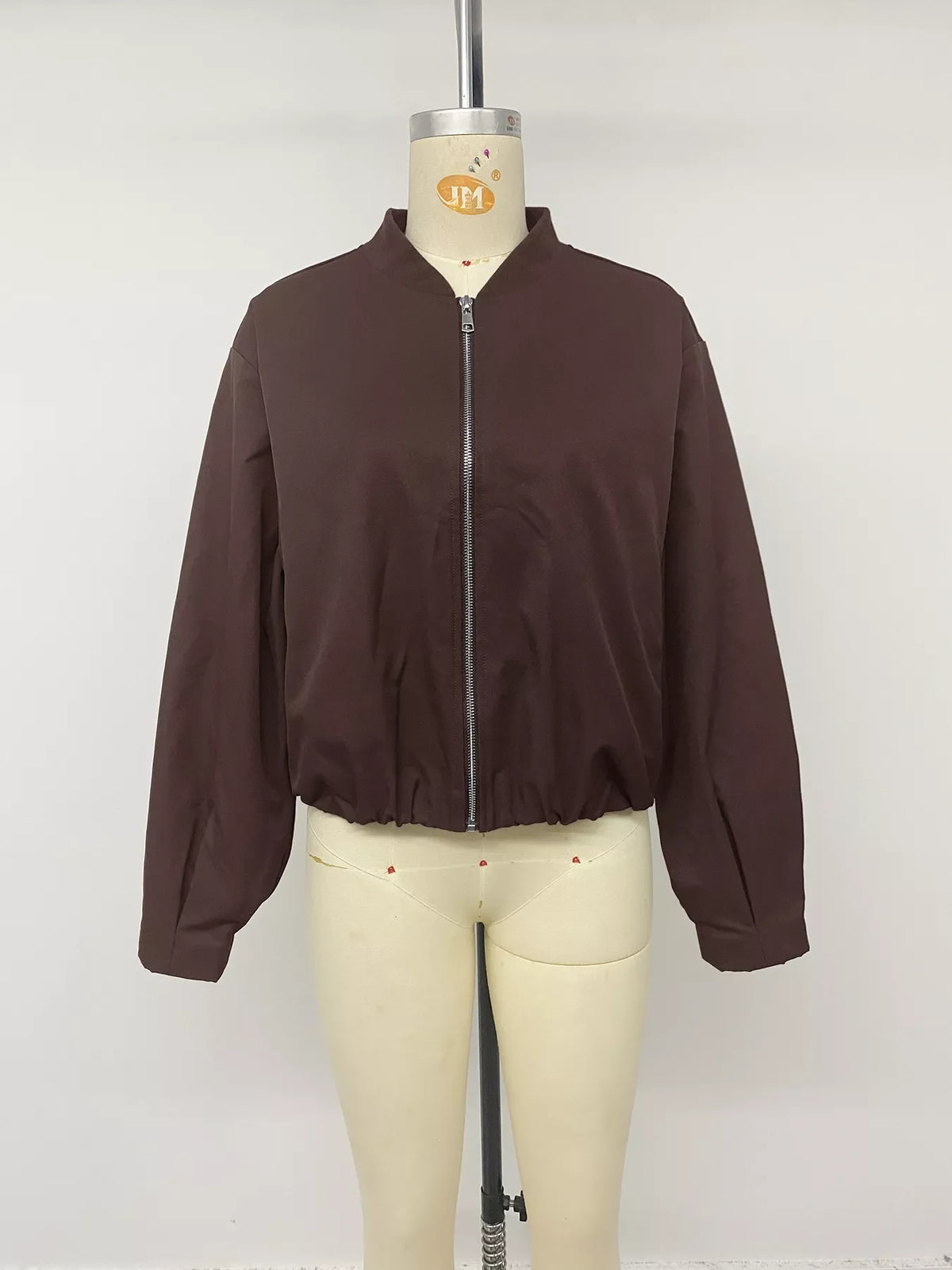 Zip Up Dropped Shoulder Jacket
