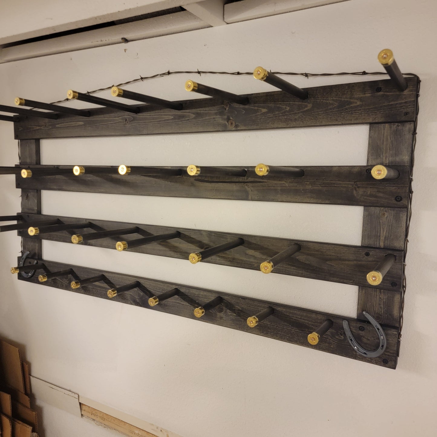 12 Cowboy Hat Rack | Cowboy Hat Holder |  Rustic Western Hat Display | Handcrafted Wooden Organizer | Space-Saving Home Decor | Made in USA