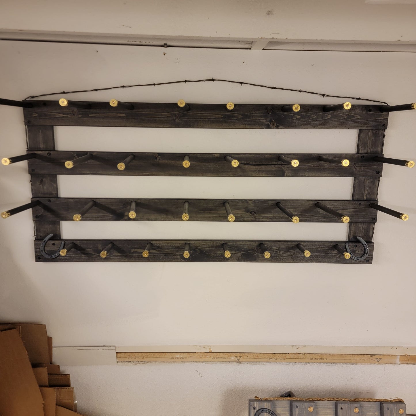 12 Cowboy Hat Rack | Cowboy Hat Holder |  Rustic Western Hat Display | Handcrafted Wooden Organizer | Space-Saving Home Decor | Made in USA