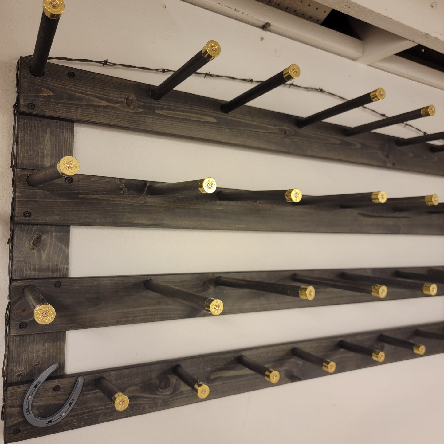 12 Cowboy Hat Rack | Cowboy Hat Holder |  Rustic Western Hat Display | Handcrafted Wooden Organizer | Space-Saving Home Decor | Made in USA