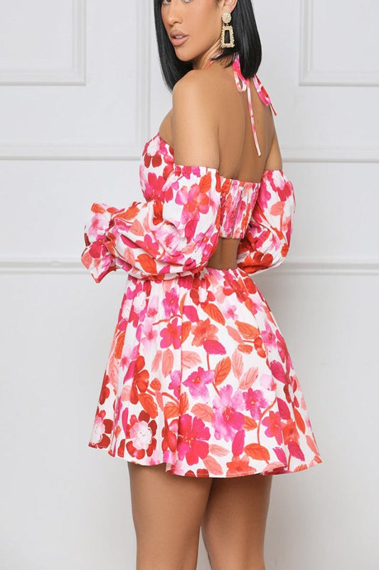 Minivestido con aberturas Poppy Fields