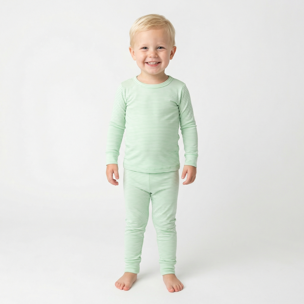 Pear Stripe Bamboo Toddler Pajama Set
