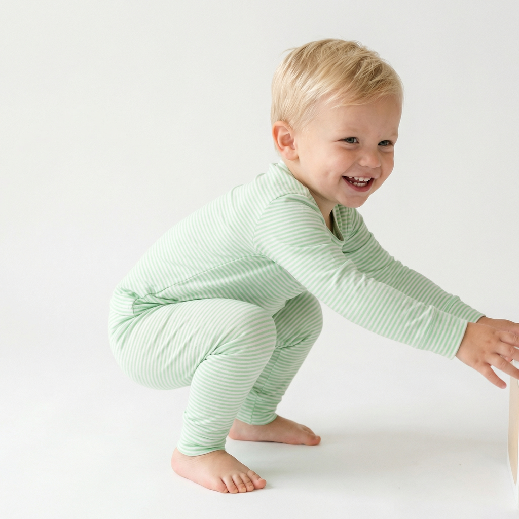 Pear Stripe Bamboo Toddler Pajama Set