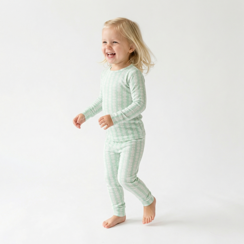 Conjunto de pijama de bambú Mint Meadows para niño pequeño