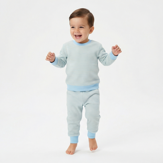 Conjunto de sudadera de bambú Seaside Stripe Little Lounger