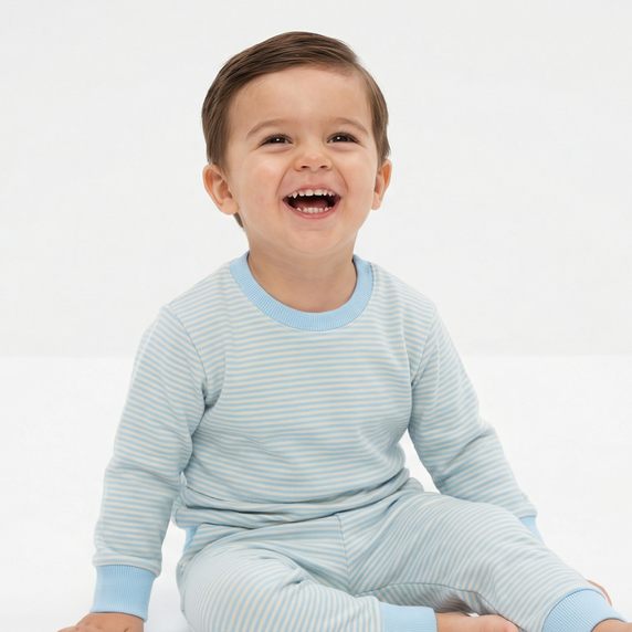 Conjunto de sudadera de bambú Seaside Stripe Little Lounger