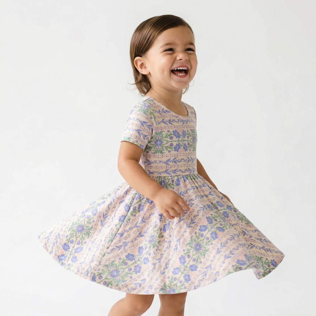 Spring Cascade Bamboo Twirl Dress