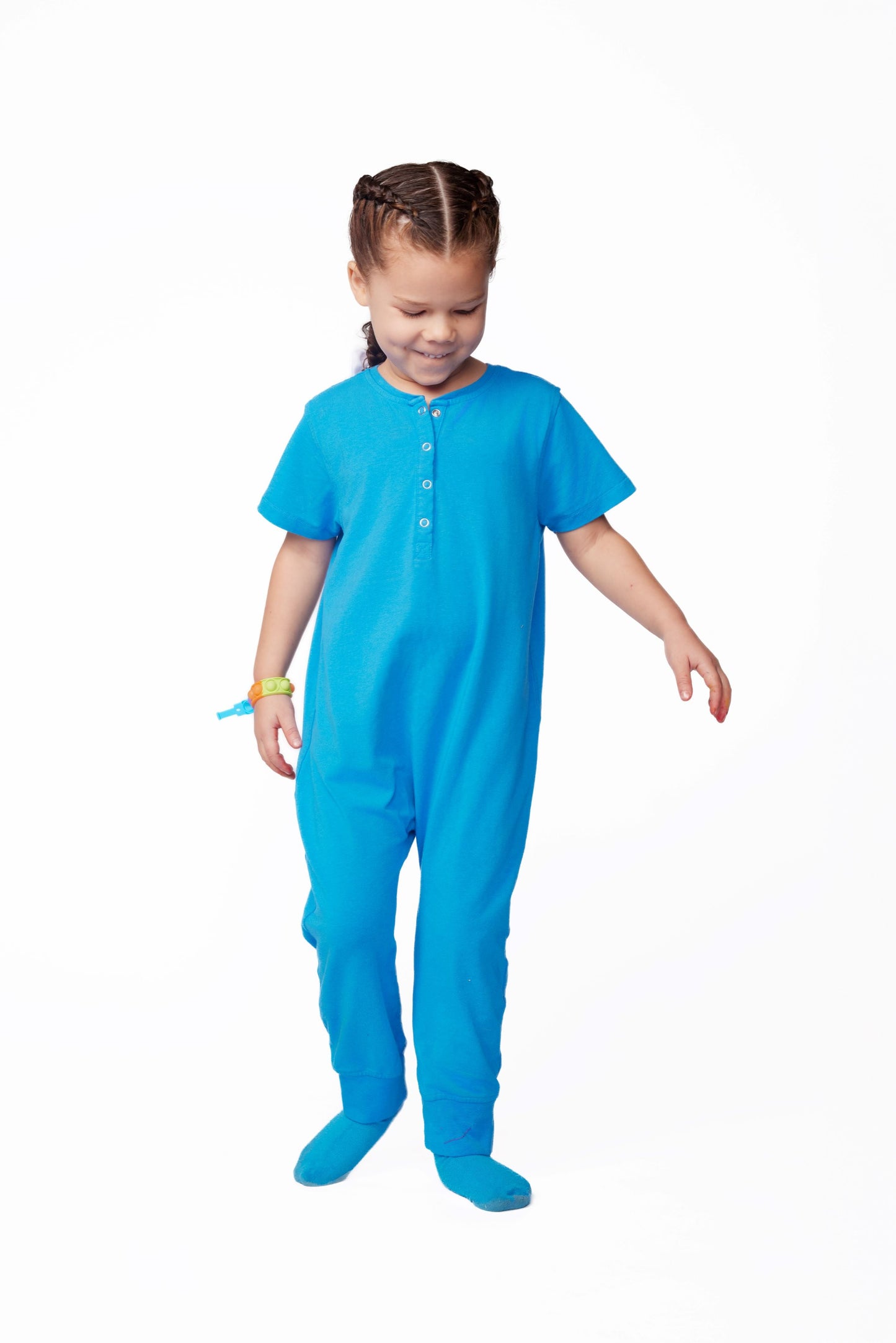 Ultimate Comfort Playsuit w Chewy Sensory Bracelet- BLUE