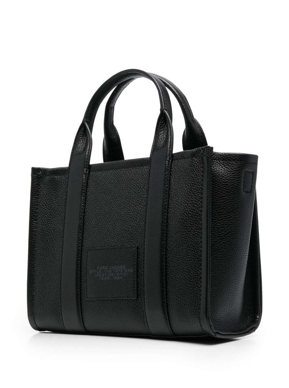 Marc Jacobs Women 'The Mini Tote Bag' Black Shoulder Bag With Logo In Grainy Leather Woman