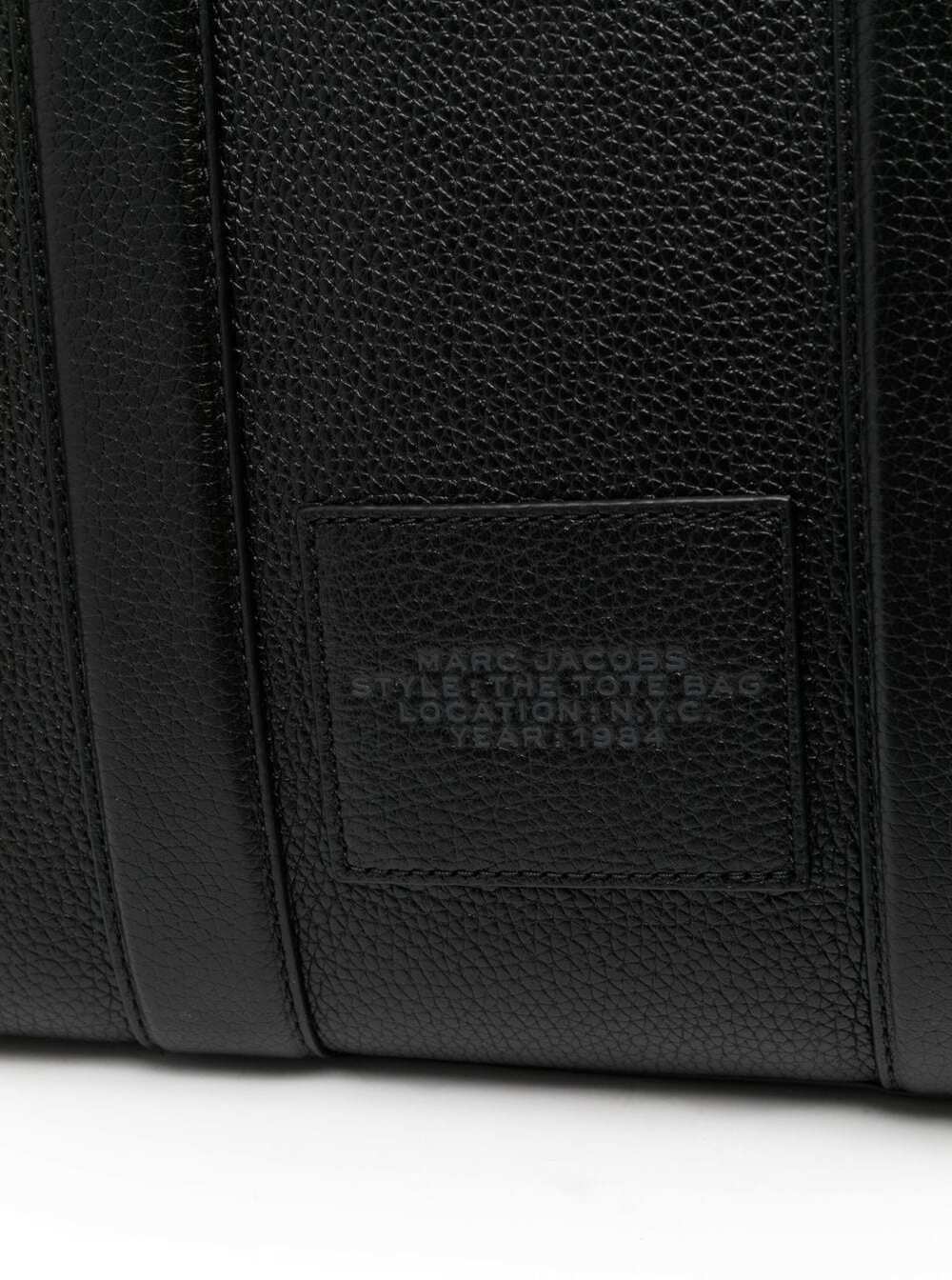 Marc Jacobs Women 'The Mini Tote Bag' Black Shoulder Bag With Logo In Grainy Leather Woman