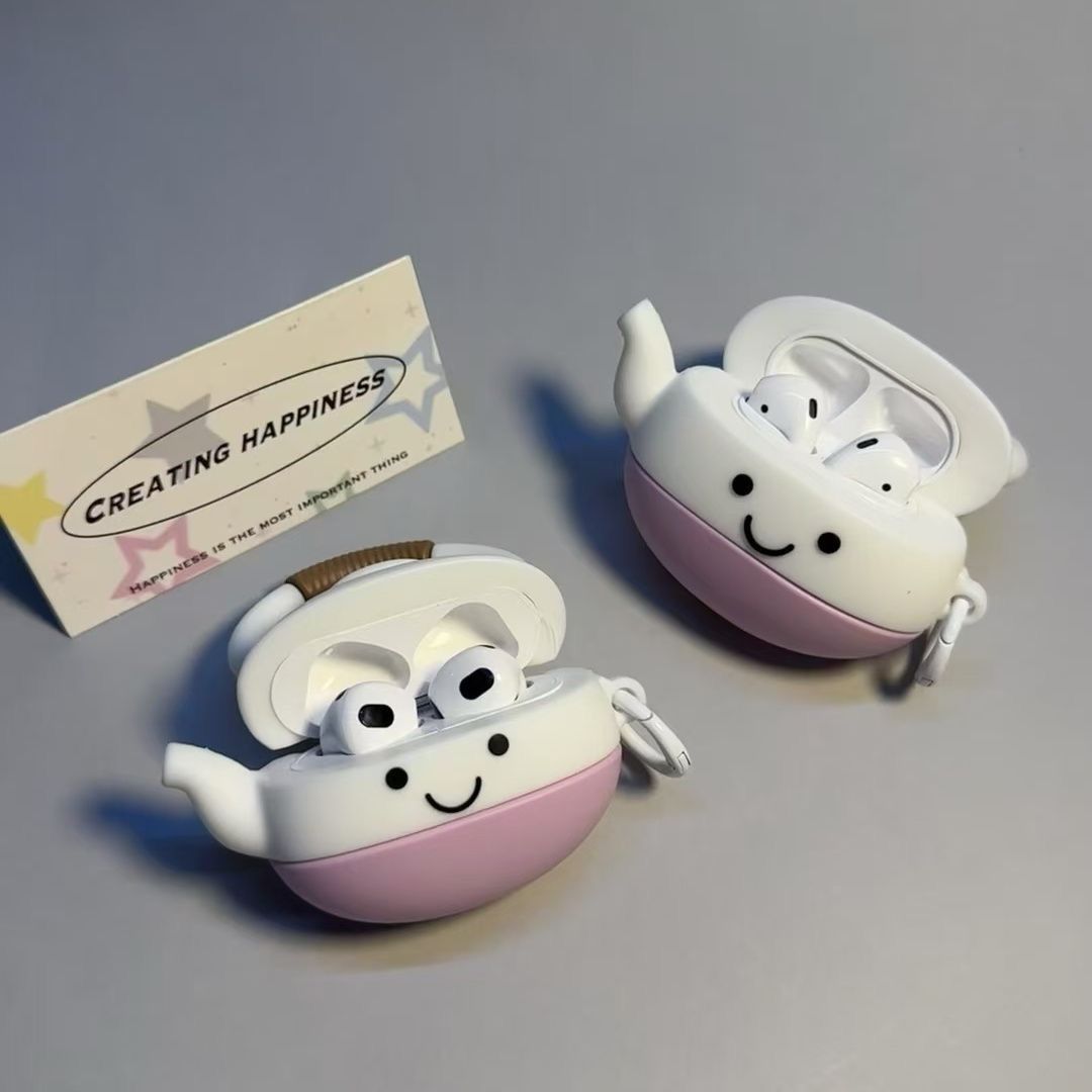 Funda de AirPods con diseño de tetera curativa y bonita