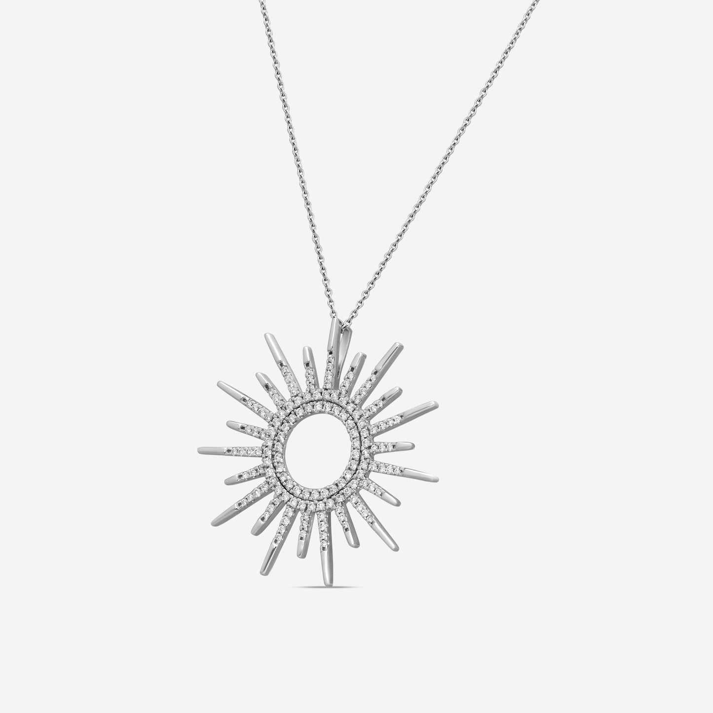 Roberto Coin 18K White Gold Diamond Pendant Necklace 000535AWCHX0