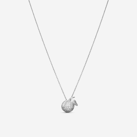 Roberto Coin 18K White Gold Diamond Peach Pendant Necklace 000902AWCHX0