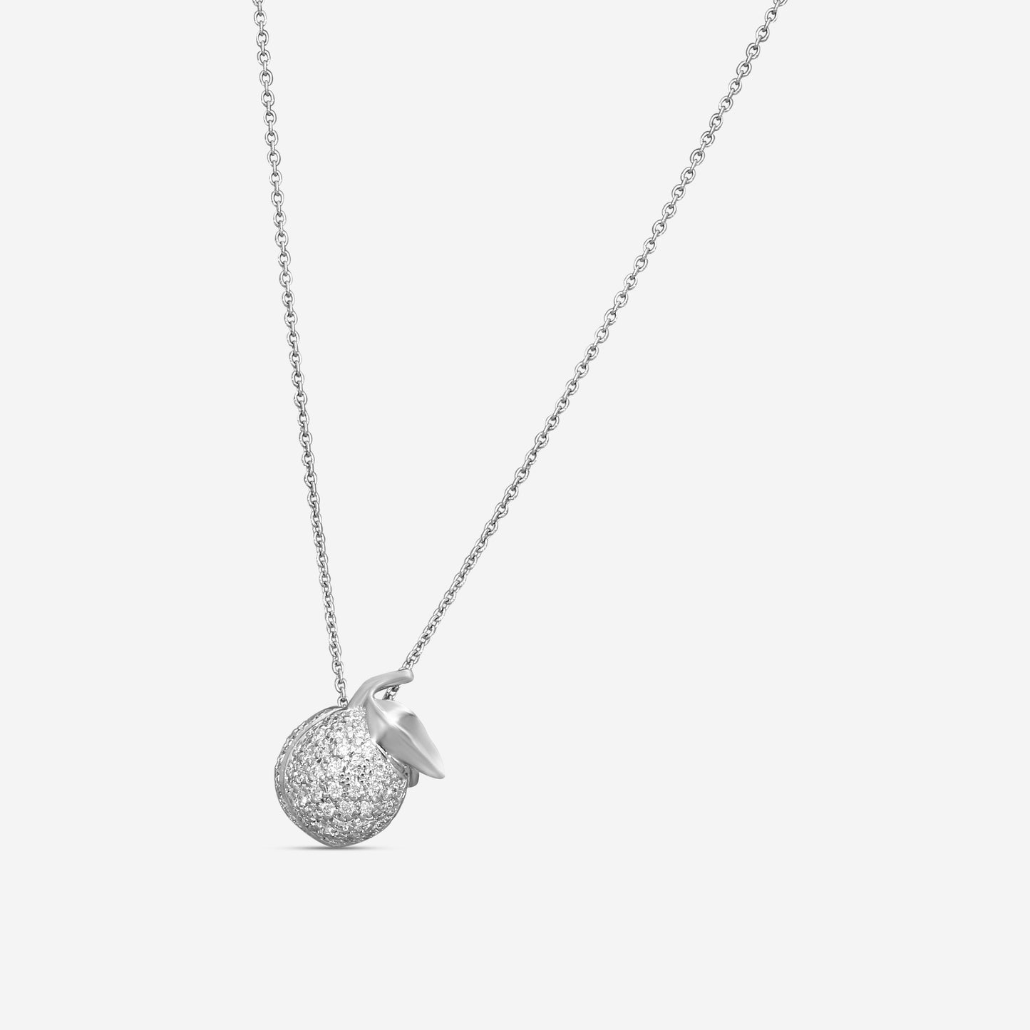 Roberto Coin 18K White Gold Diamond Peach Pendant Necklace 000902AWCHX0