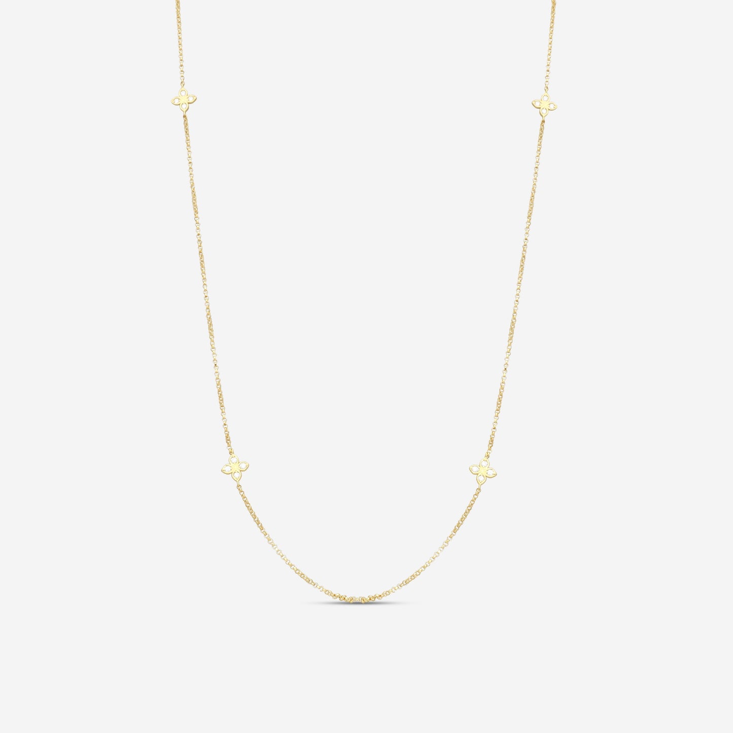 Roberto Coin Venetian Princess 18K Yellow Gold Diamond Station Necklace 24'' 7773318AY23X
