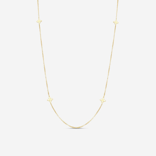 Roberto Coin Venetian Princess 18K Yellow Gold Diamond Station Necklace 24'' 7773318AY23X