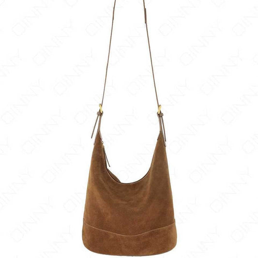 Retro Laid-back Suede Bucket A Versatile Slouchy Commuter Shoulder Or Crossbody Bag