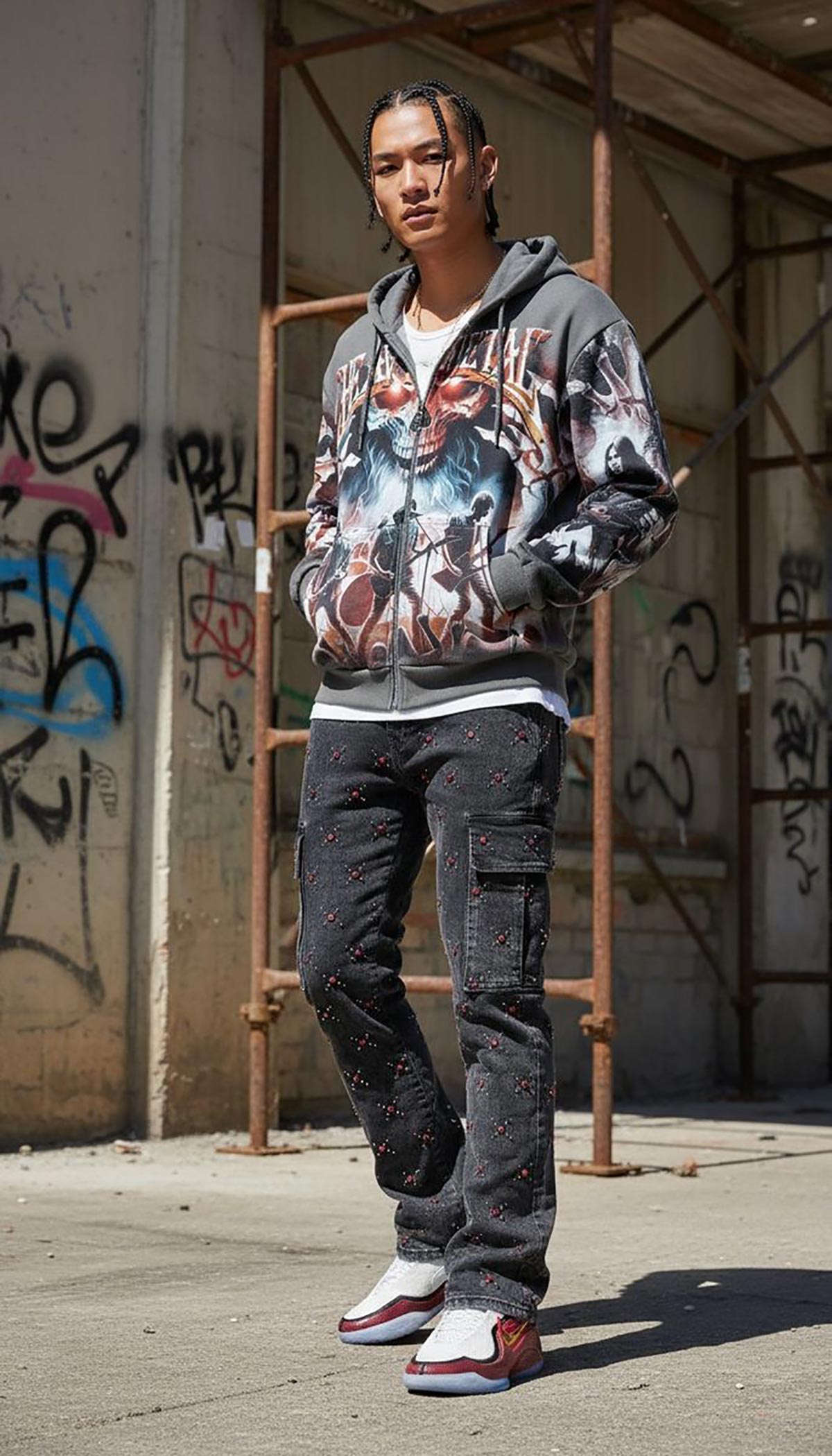 Stray heavy metal full-zip hoodie