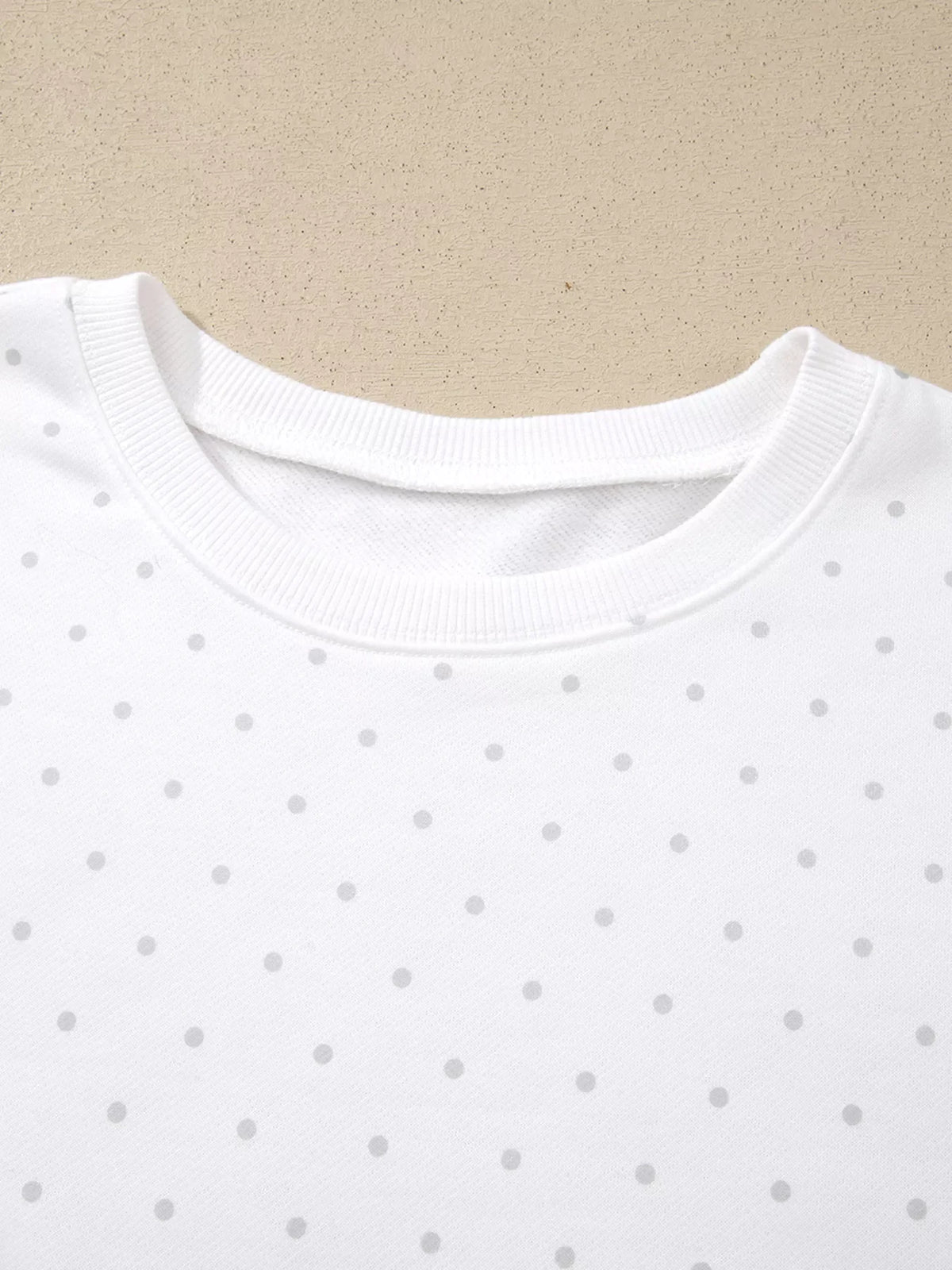 Polka Dot Long Sleeve Sweatshirt and Shorts Set