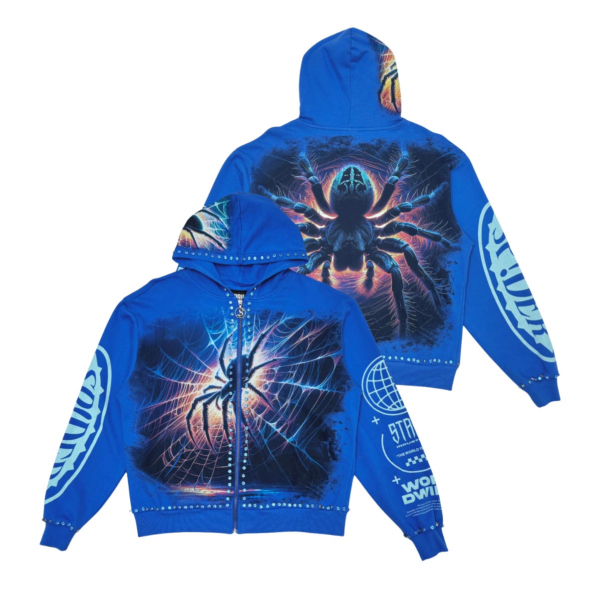 Stray spider full-zip hoodie
