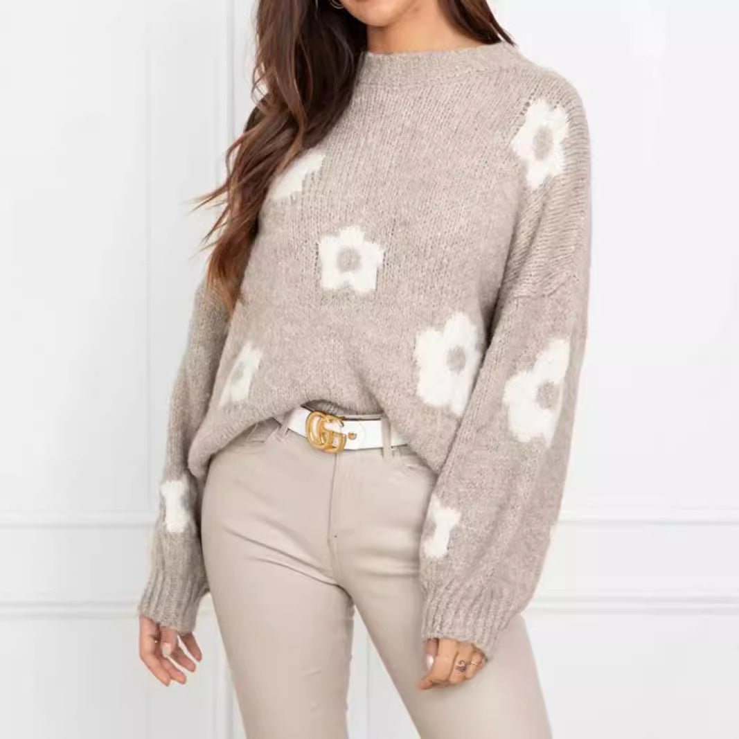 Suéteres de mujer de otoño e invierno, suéteres de mujer florales personalizados de talla grande a la moda. Consulta la tabla de tallas en "más detalles".