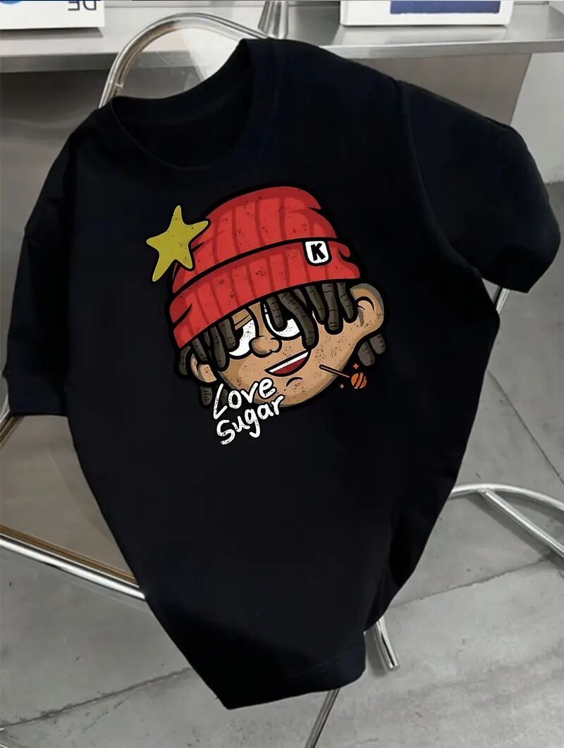 Camiseta estampada de manga corta para hombre