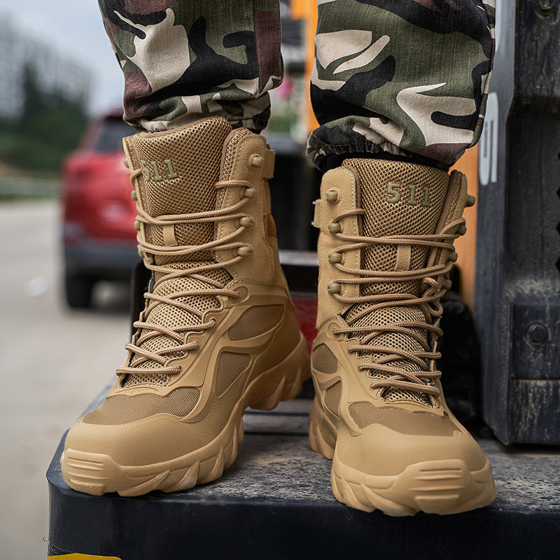 Men's Extended-Size High-Top Military Boots