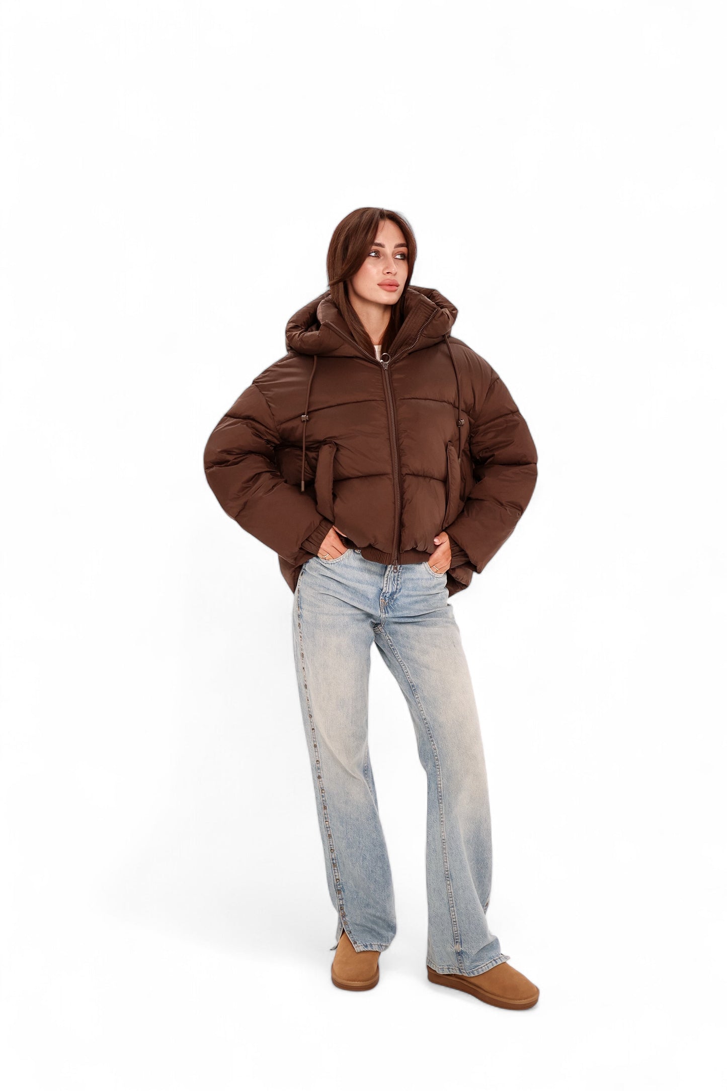 Chaqueta Bio-Down Aislante de Chocolate Oscuro
