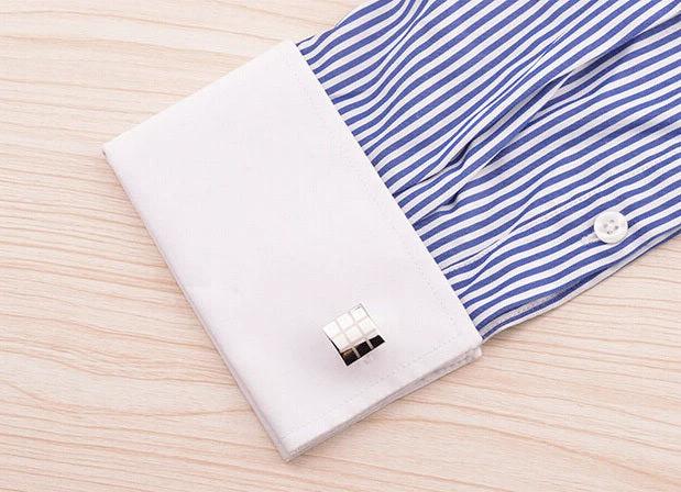 Men's French Checkered Laser Check Cufflinks