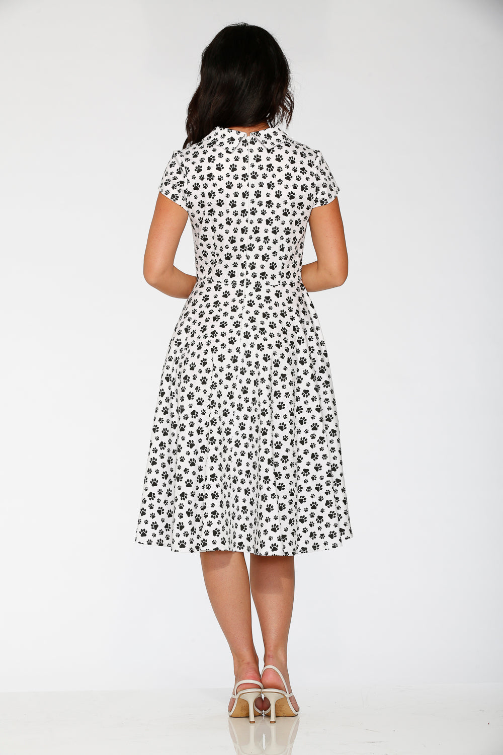 20552 Cat Paw Swing Dress in White