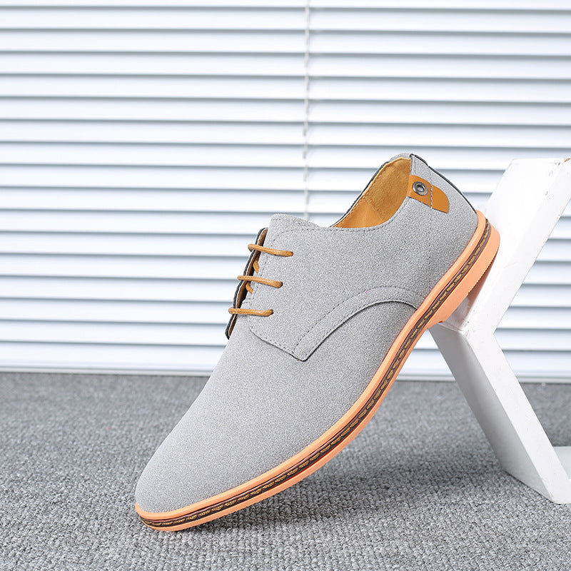 Spring suede men's shoes leather casual oxford shoes