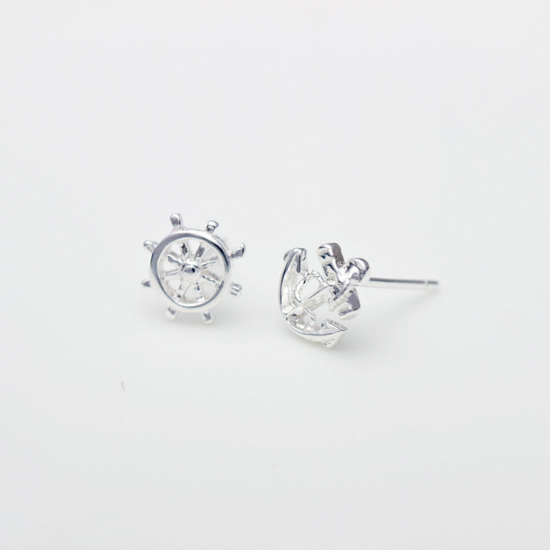 S925 silver earrings anchor earrings