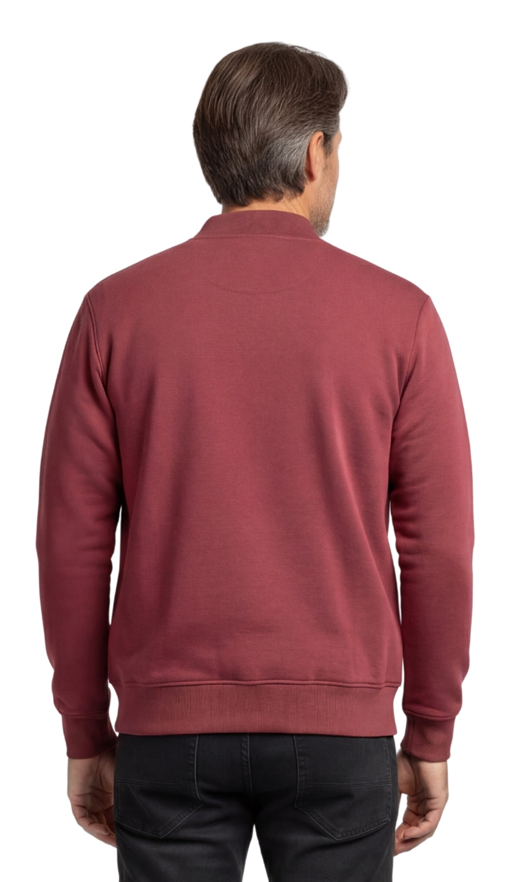 Chaqueta de béisbol de forro polar clásica con cremallera para hombre en tejido ligero de mezcla de algodón con un toque deportivo