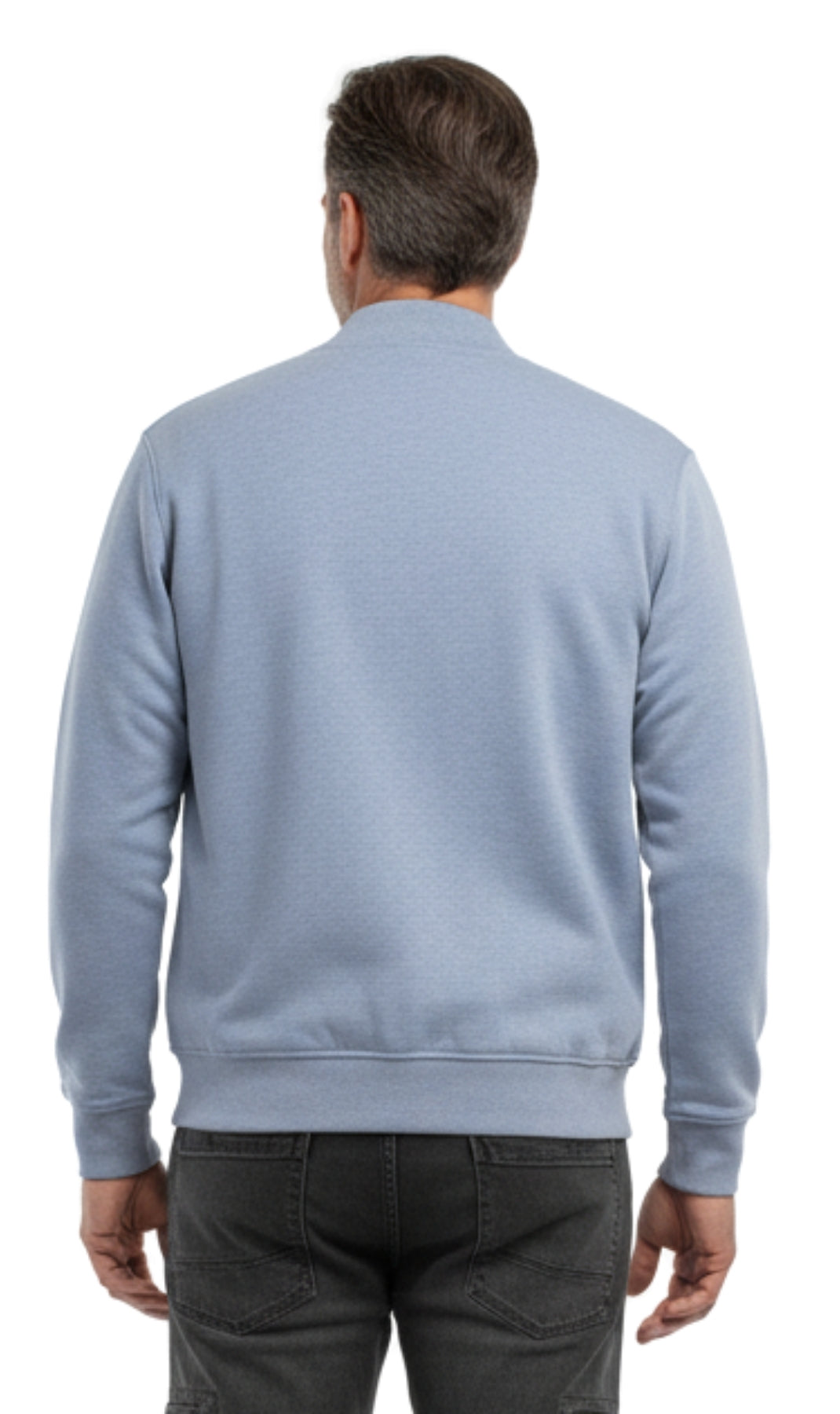Chaqueta de béisbol de forro polar clásica con cremallera para hombre en tejido ligero de mezcla de algodón con un toque deportivo