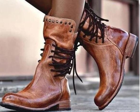 Women's Studded Low-Heel Rider Boots