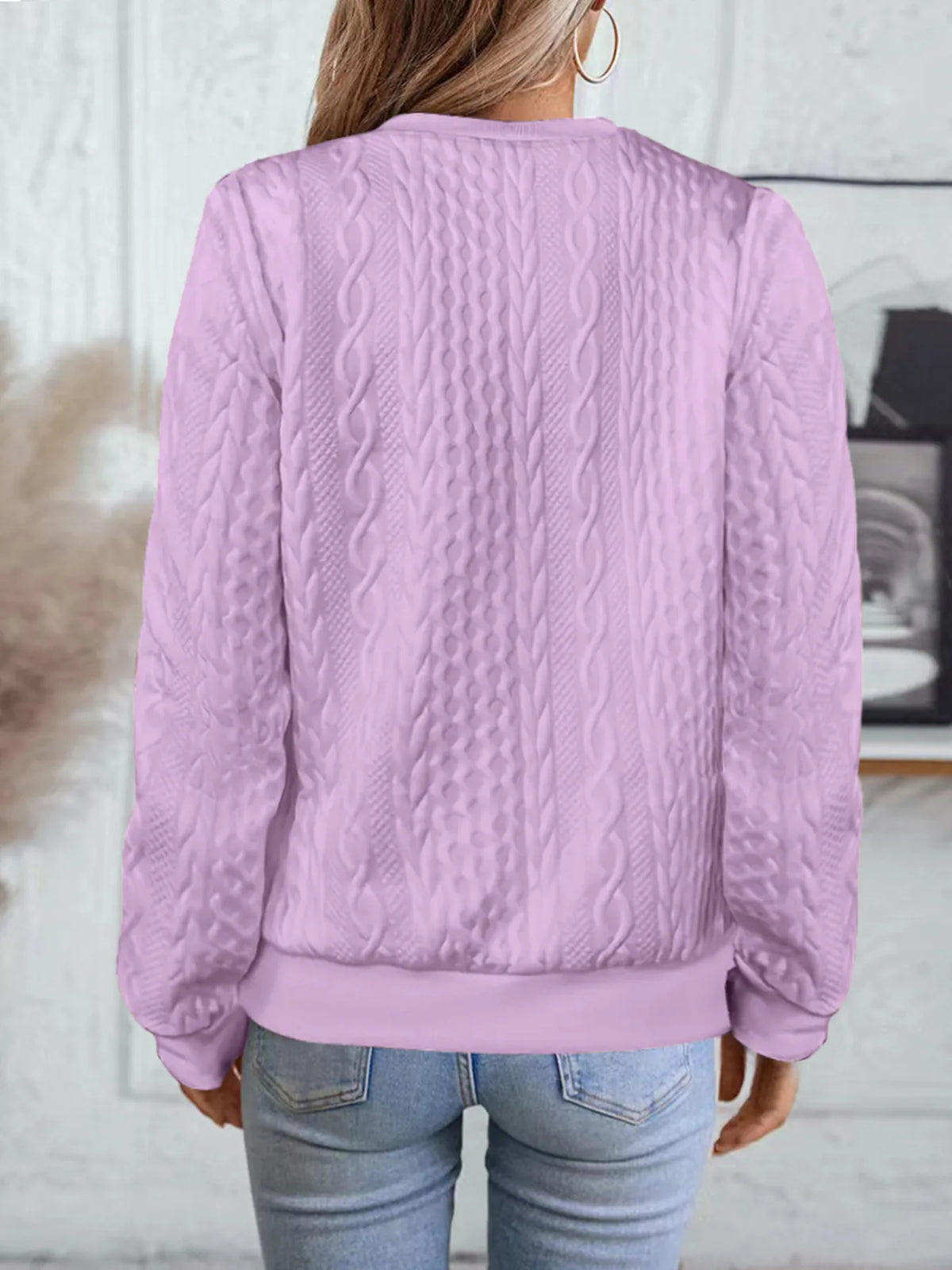 Texture Zip Up Long Sleeve Jacket