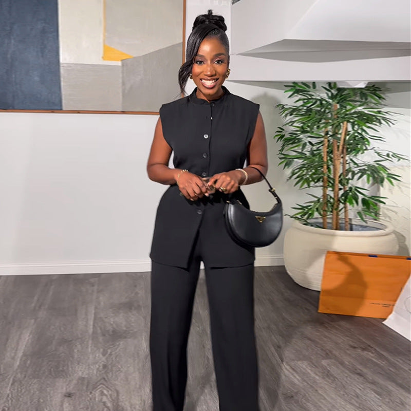 Women's Fashion Tops Wide-leg Trousers Suit See size chart under “more details”