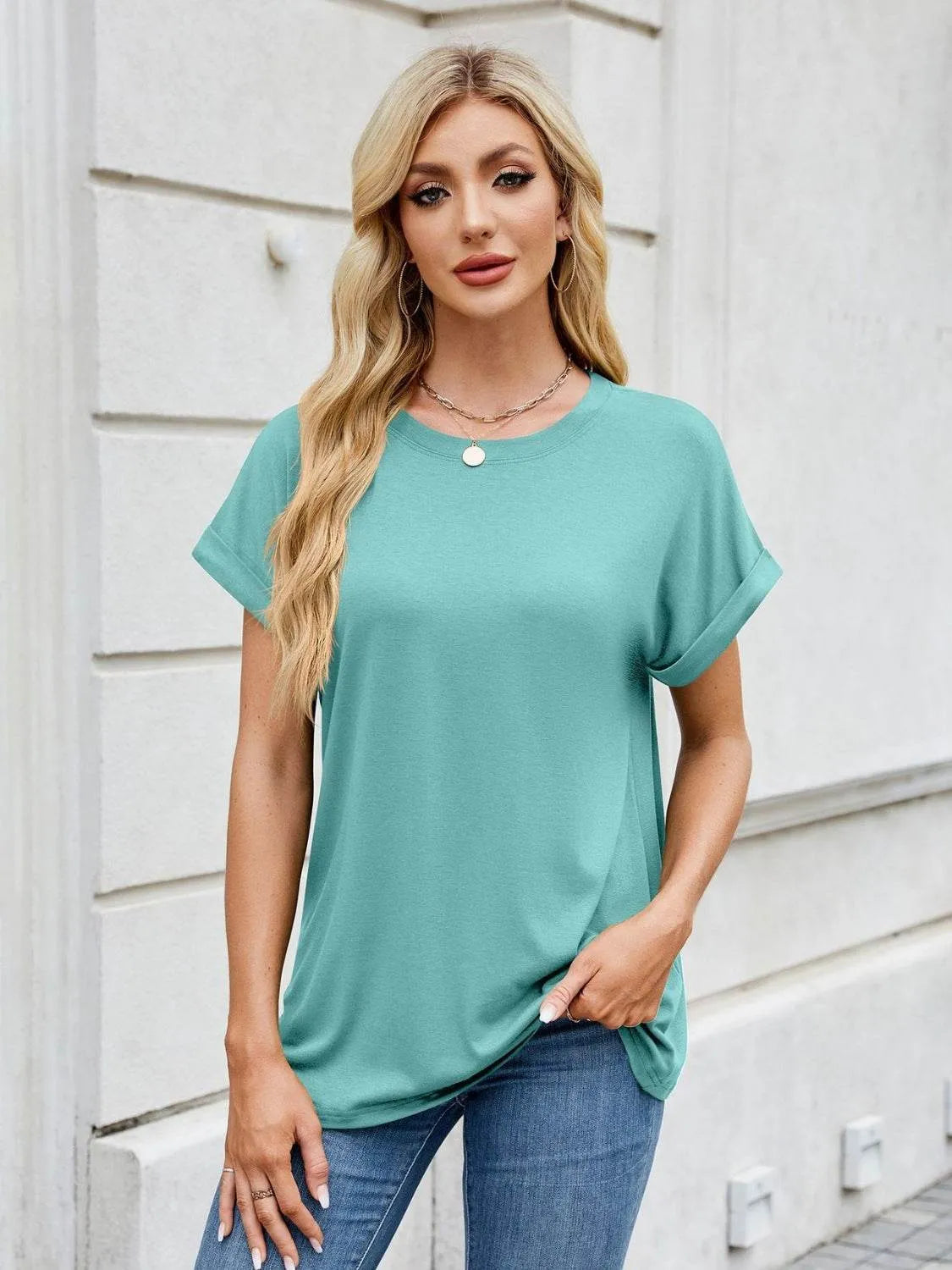 Florira Round Neck Short Sleeve T-Shirt