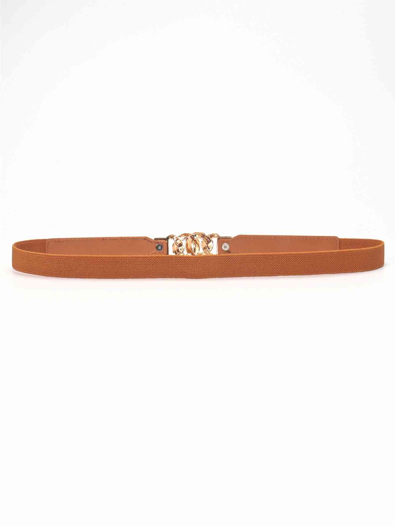 ElegantStyle Zinc Alloy Buckle Elastic PU Belt – Versatile and Stylish Accessory See size chart under “more details”
