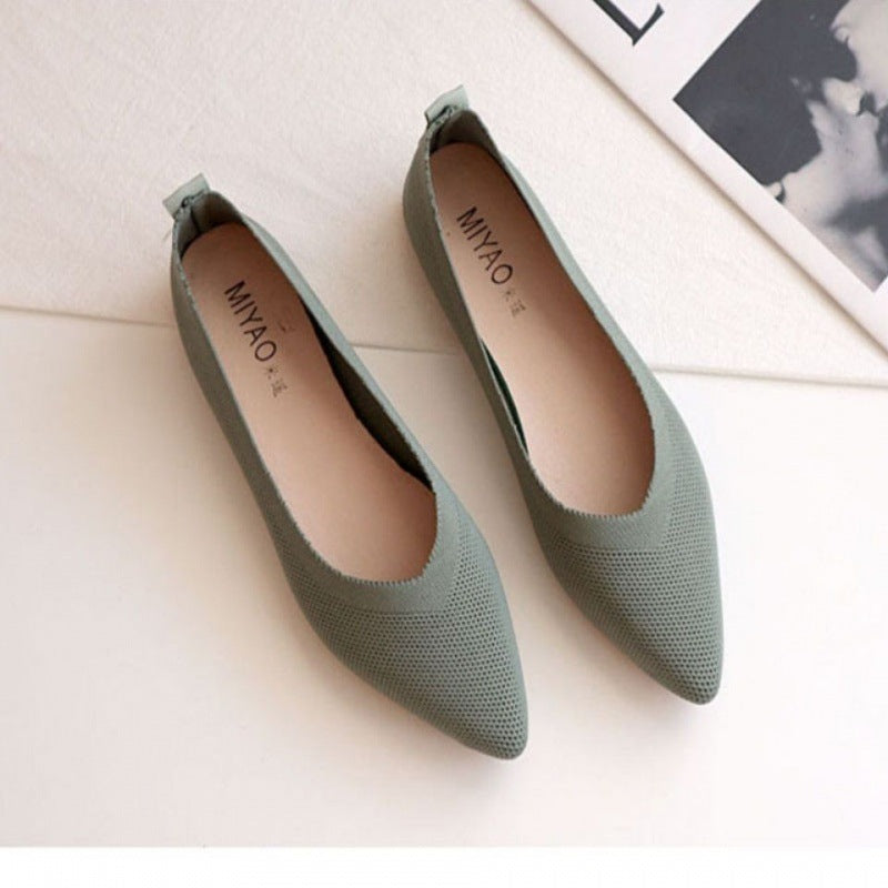 Women's Pointed-Toe Knit Flats