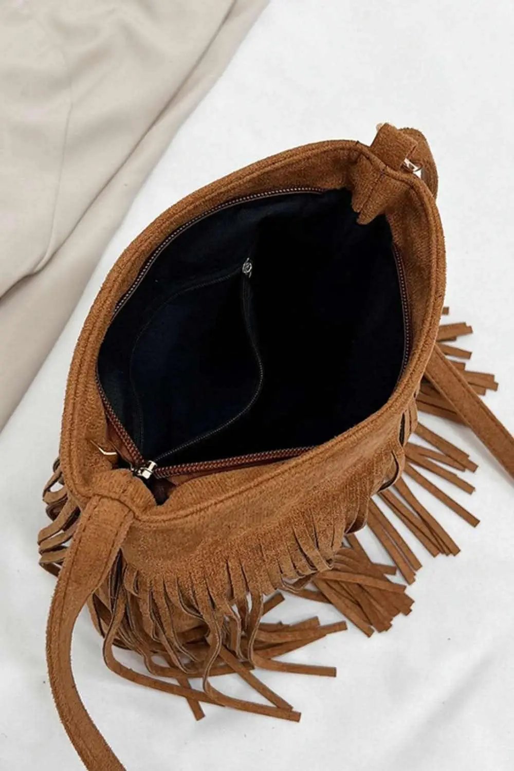 Accessories Trendsi Suede Fringe Bag + Everyday Style + Women's Crossbody + Chic, Small
